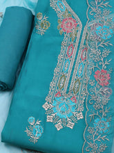 Embroidered Chanderi Unstitched Suit With Dupatta